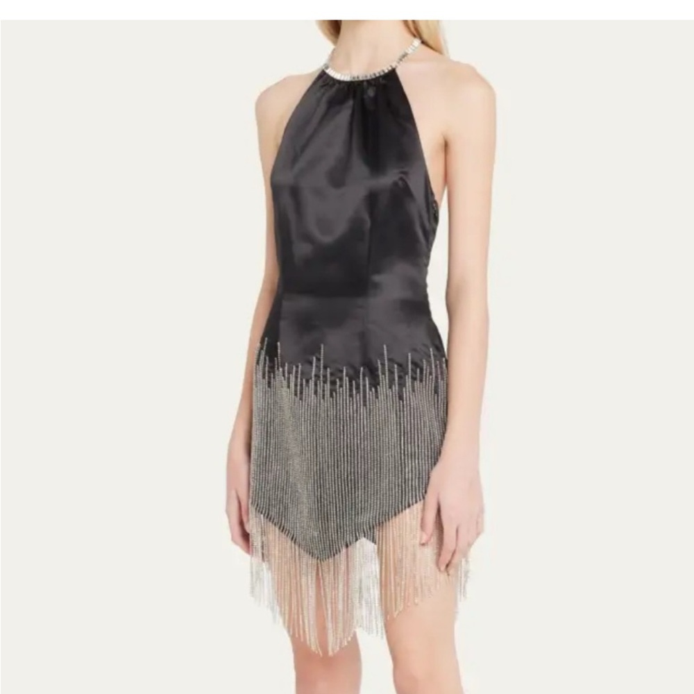 Retrofete Elegant Black and Silver Fringe Dress - Picture 7 of 16